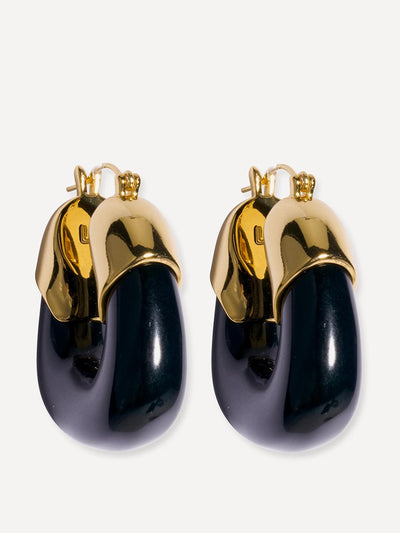 Lizzie Fortunato Gold-plated organic hoop earrings at Collagerie