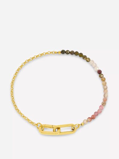 Rachel Jackson 22kt gold-plated watermelon gemstone bracelet at Collagerie