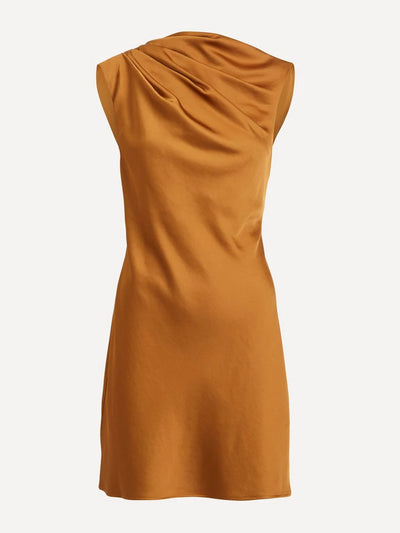 Significant Other Annabel bias gold satin mini-dress at Collagerie