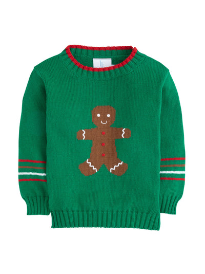 Little English Intarsia sweater gingerbread at Collagerie