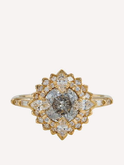 Artemer Gold golden lotus engagement ring at Collagerie