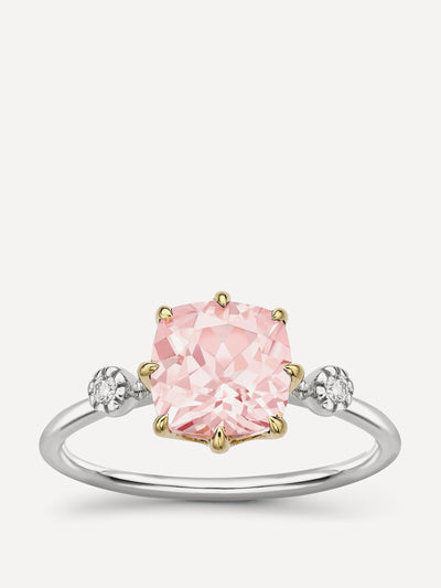 Dinny Hall White gold iris morganite and diamond ring at Collagerie