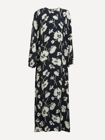 Liberty Fragile blooms cupro soirée column dress at Collagerie