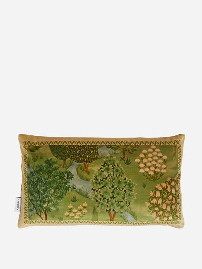 Liberty Persian Garden green velvet cushion at Collagerie