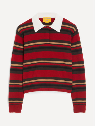 Guest In Residence Cropped stripe cashmere rugby jumper at Collagerie