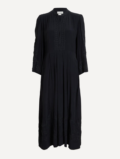 Isabel Marant Feliana long embroidered crepe dress at Collagerie