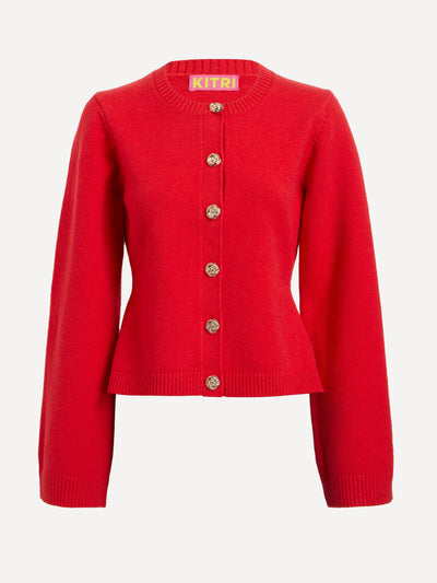 Kitri Cleo red knit cardigan at Collagerie