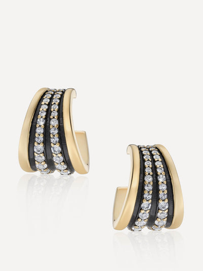 V by Laura Vann 14ct gold-plated vermeil silver nina hoop earrings at Collagerie