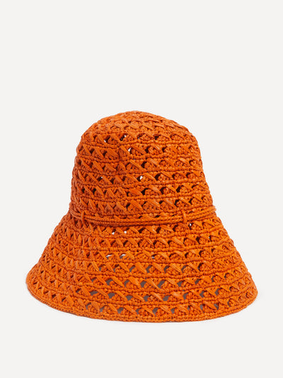 Maison N.H Paris Orange raffia hat at Collagerie