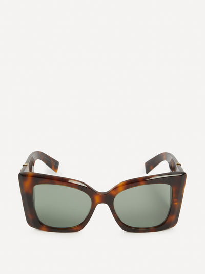 Saint Laurent Oversized Cat-Eye Havana Acetate Sunglasses at Collagerie