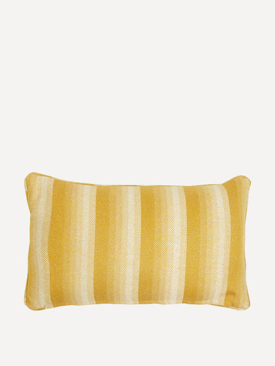 Liberty London Yellow shadow line cushion at Collagerie