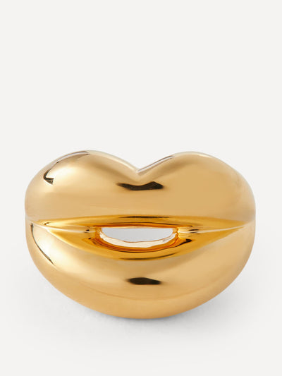 Solange Azagury-Partridge 18kt gold-plated vermeil silver hotlips ring at Collagerie