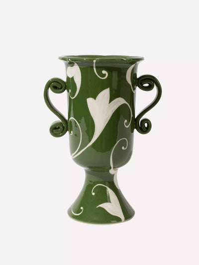 Vaisselle Green hand-painted vase at Collagerie