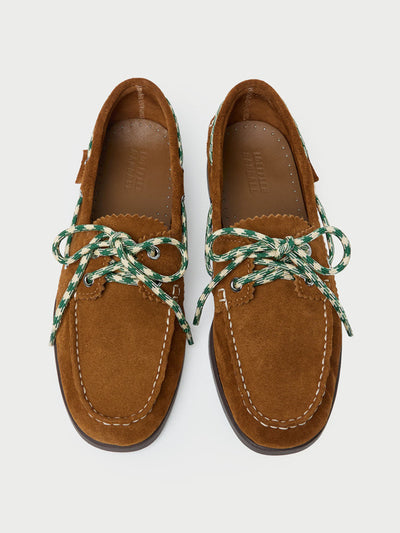 Loeffler Randall Franco cacao suede boat shoes at Collagerie