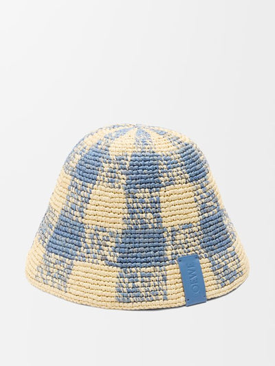 Loewe Bucket hat in raffia at Collagerie