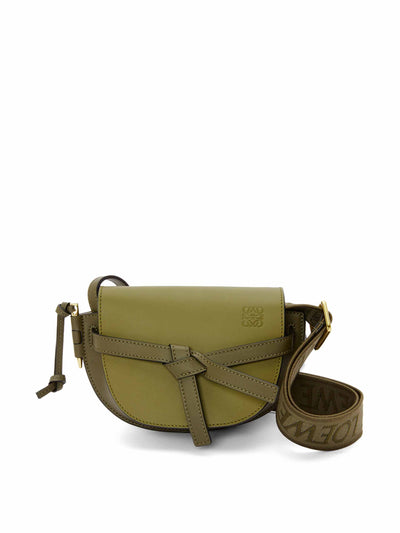 Loewe Mini Gate Dual bag in soft calfskin and jacquard at Collagerie