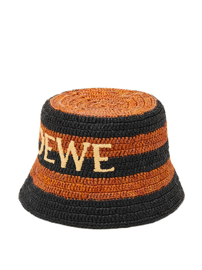 Loewe Bucket hat in raffia at Collagerie