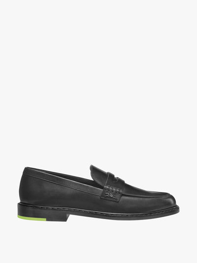 Longchamp AU black leather Sultan loafers at Collagerie