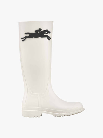Longchamp Cheval Longchamp white flat boots at Collagerie