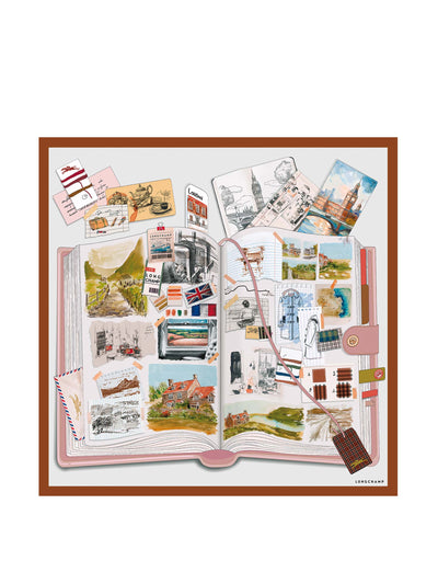 Longchamp L'Echappée belle Silk scarf 90 at Collagerie