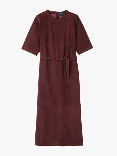 Longchamp Burgundy leather long dress at Collagerie