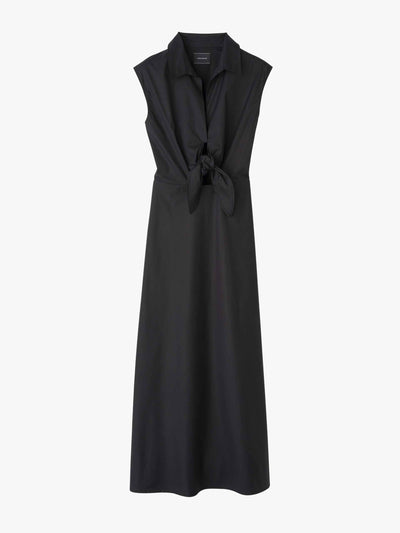 Longchamp Black popelin long dress at Collagerie