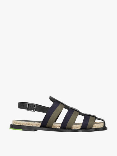 Longchamp Black Shadow sandals at Collagerie