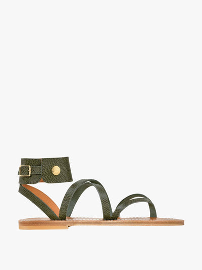 Longchamp Leather forest sandals at Collagerie