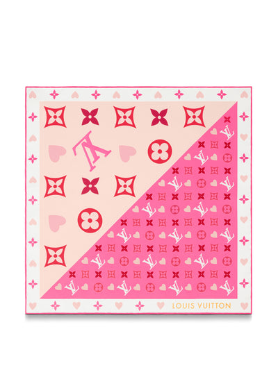 Louis Vuitton Pink printed silk scarf at Collagerie