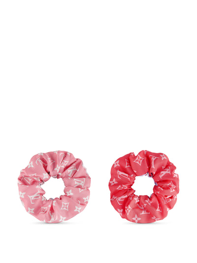 Louis Vuitton Pink logo scrunchies (set of 2) at Collagerie