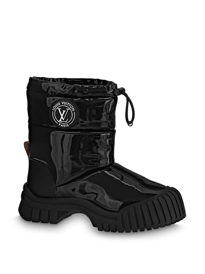 Louis Vuitton Black shiny padded boots at Collagerie