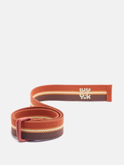 Lucy & Yak Flynn belt: organic webbing - retro stripe at Collagerie