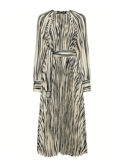 Proenza Schouler Carol pleated satin midi dress with belt at Collagerie