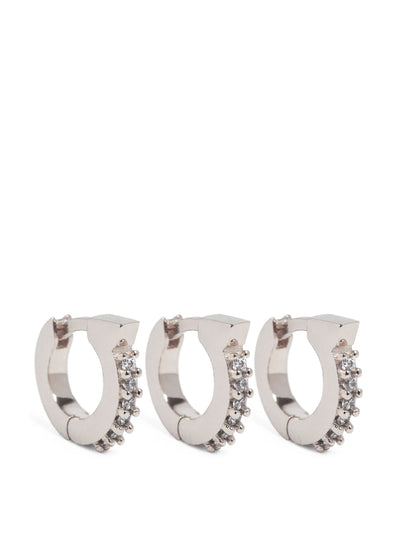 Ferragamo Gancio crystal hoop earrings (set of 3) at Collagerie