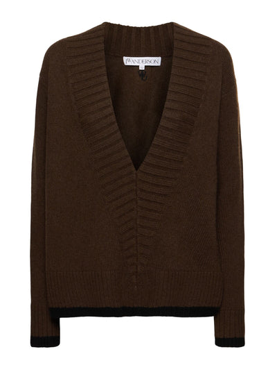 JW Anderson Wool-blend knit v-neck sweater at Collagerie