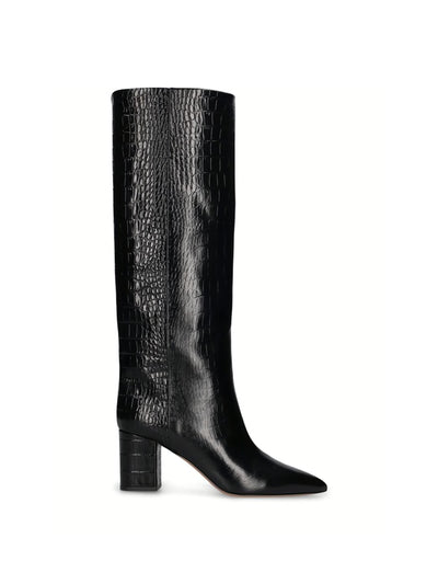 Paris Texas 70mm Anja croc embossed tall boots at Collagerie