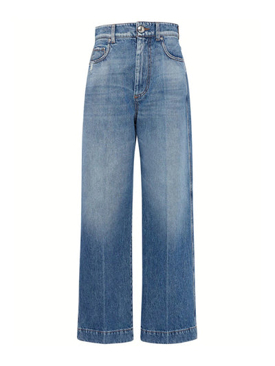 Sportmax Conio denim mid waist wide jeans at Collagerie