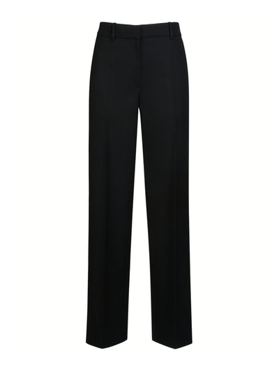 The Row Bremy mid waist wool straight pants at Collagerie