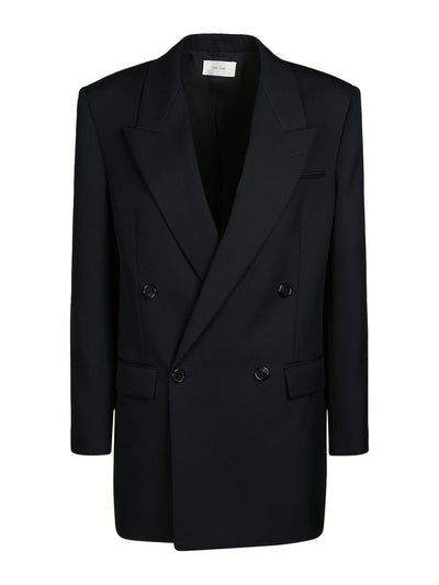 The Row Myriam wool twill double breast jacket at Collagerie