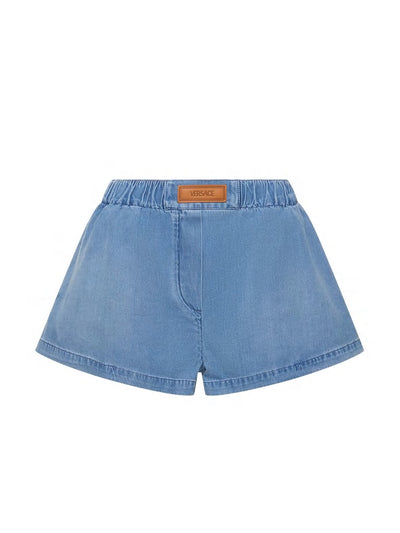 Versace Stonewashed denim shorts at Collagerie