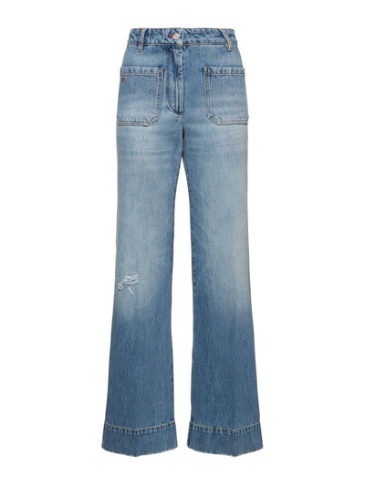 Victoria Beckham Alina denim high waisted wide jeans at Collagerie