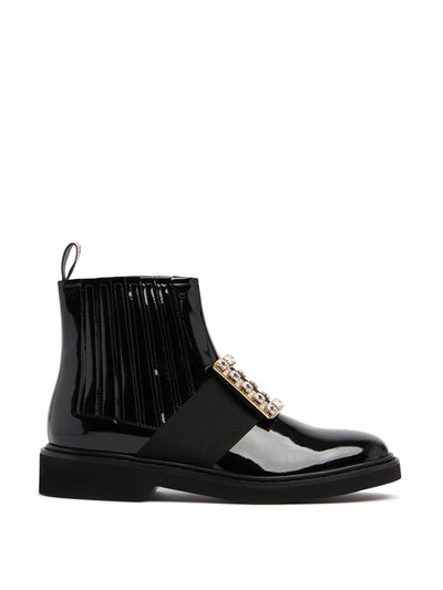 Roger Vivier Viv Rangers patent leather boots at Collagerie