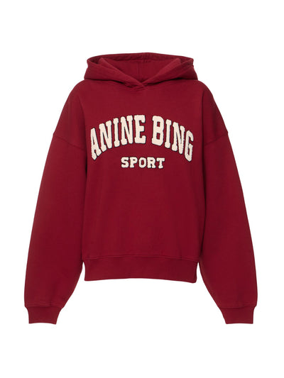 Anine Bing Alec logo cotton sweatshirt hoodie at Collagerie