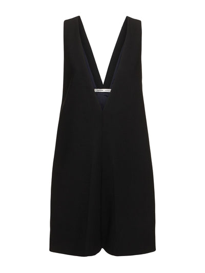 Carven Wool blend v-neck mini dress at Collagerie