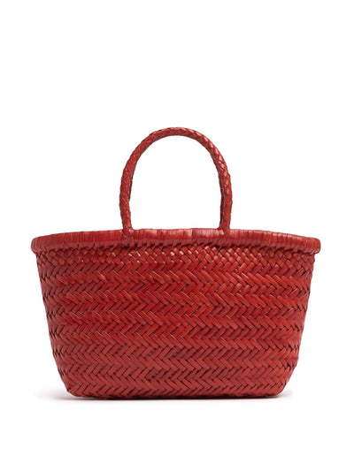 Dragon Diffusion Mini Flat Gora leather basket bag at Collagerie