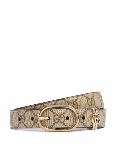 Gucci GG canvas belt with oval buckle at Collagerie