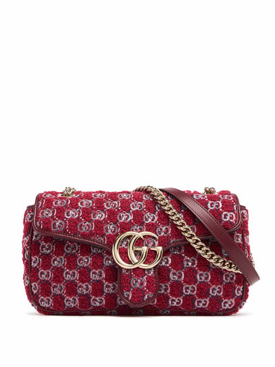 Gucci Small GG Marmont virgin wool blend bag at Collagerie