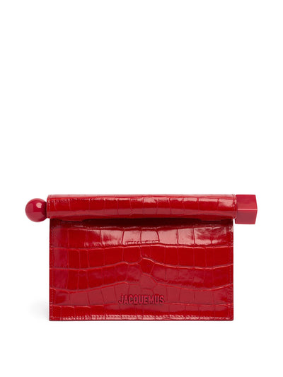 Jacquemus La Petite Pochette Rond croc leather bag at Collagerie