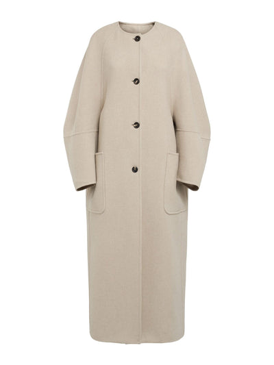 Max Mara Album collarless cashmere long coat at Collagerie