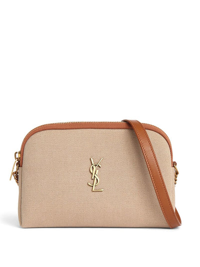 Saint Laurent Mini Gaby zipped cotton pouch with chain at Collagerie